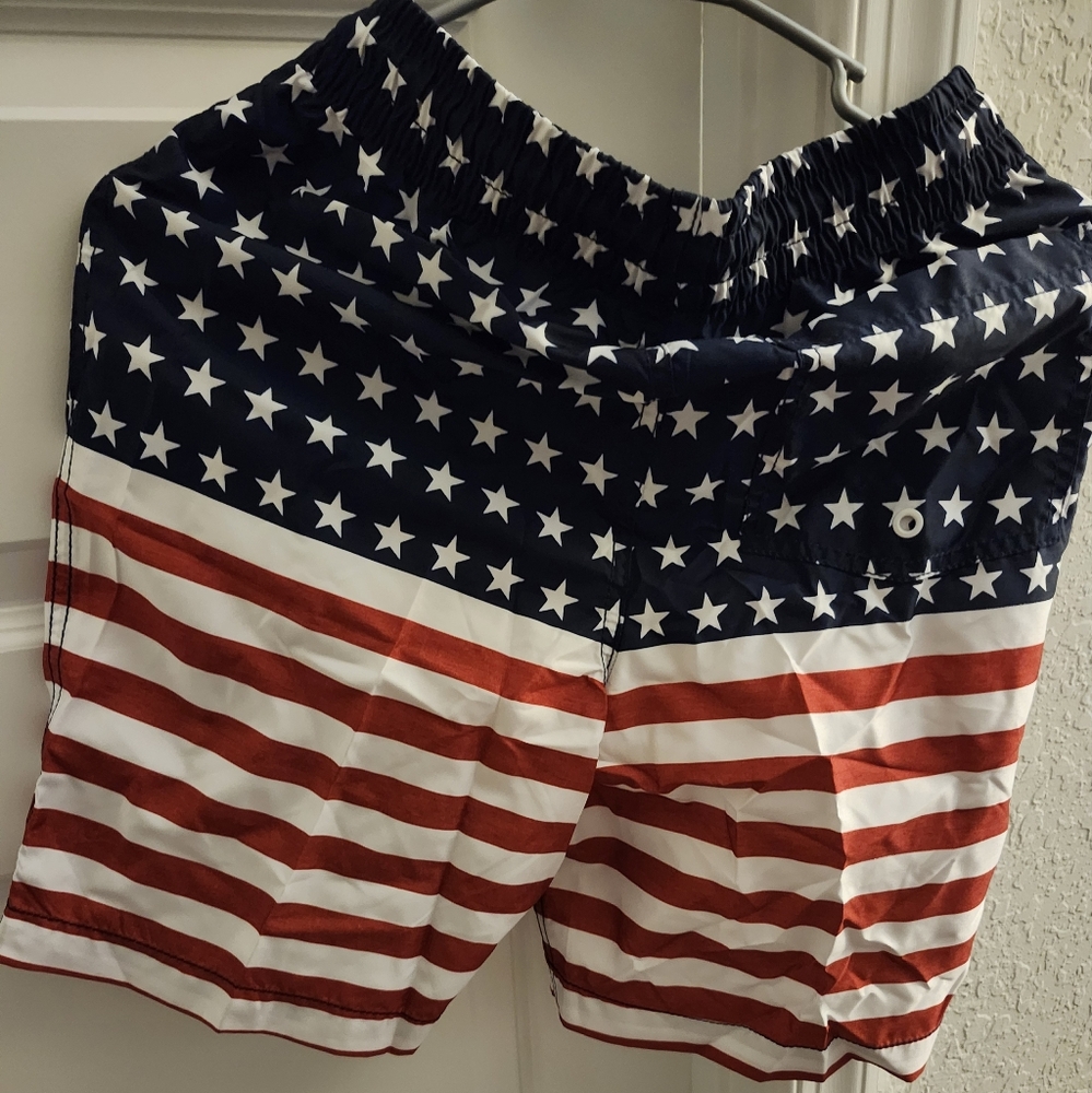 Boys 4th of July swim shorts